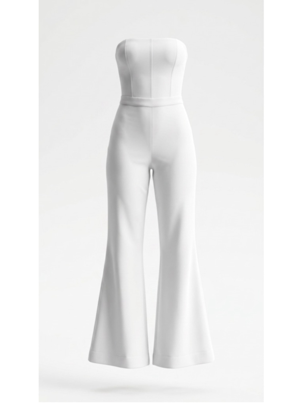 Alice + Olivia Strapless White Wide-Leg Jumpsuit
